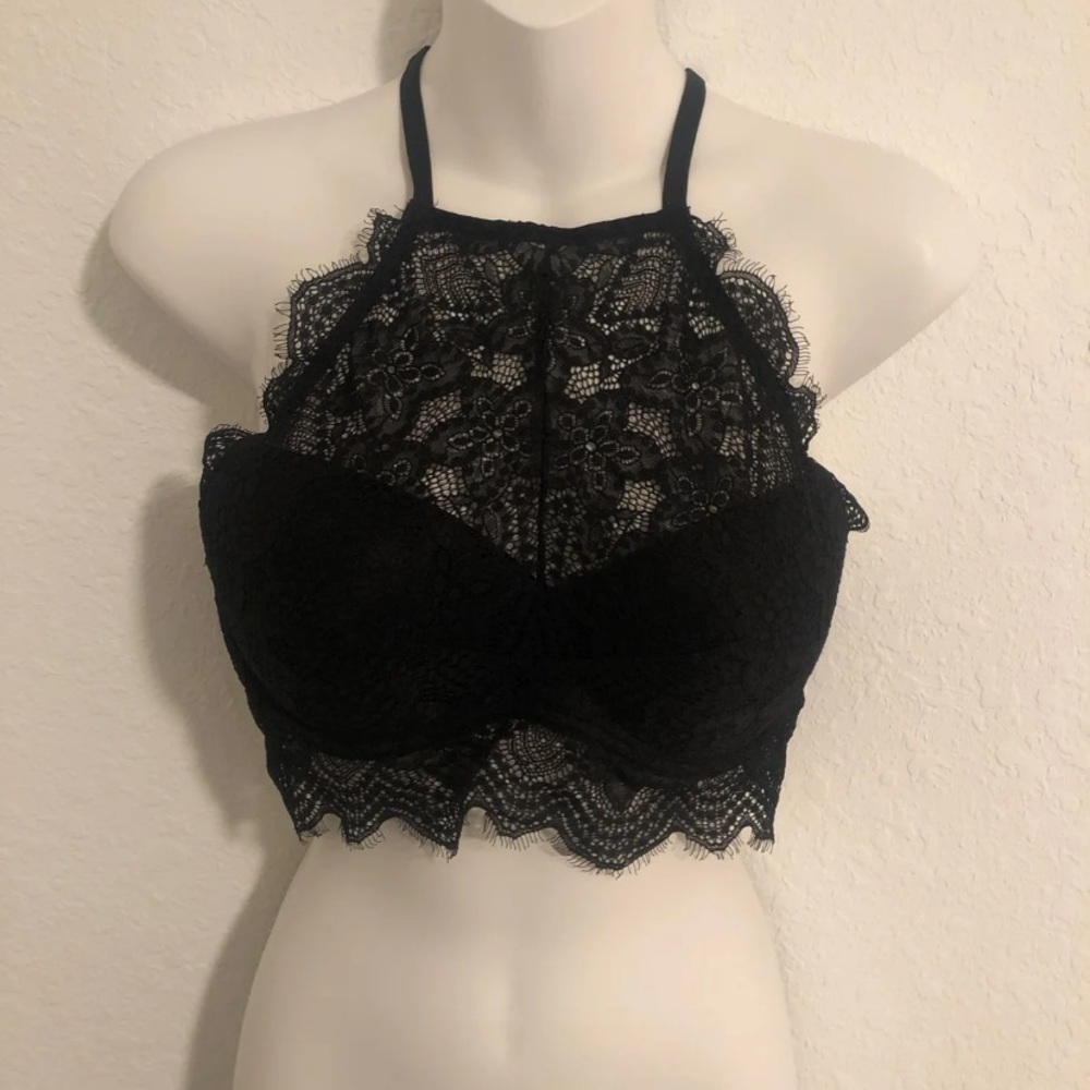 Pink lace bralette